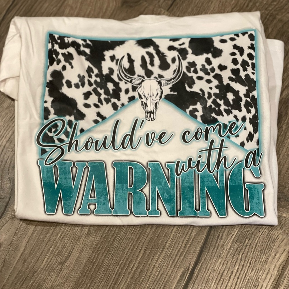 Graphic Tee with Skull and Text